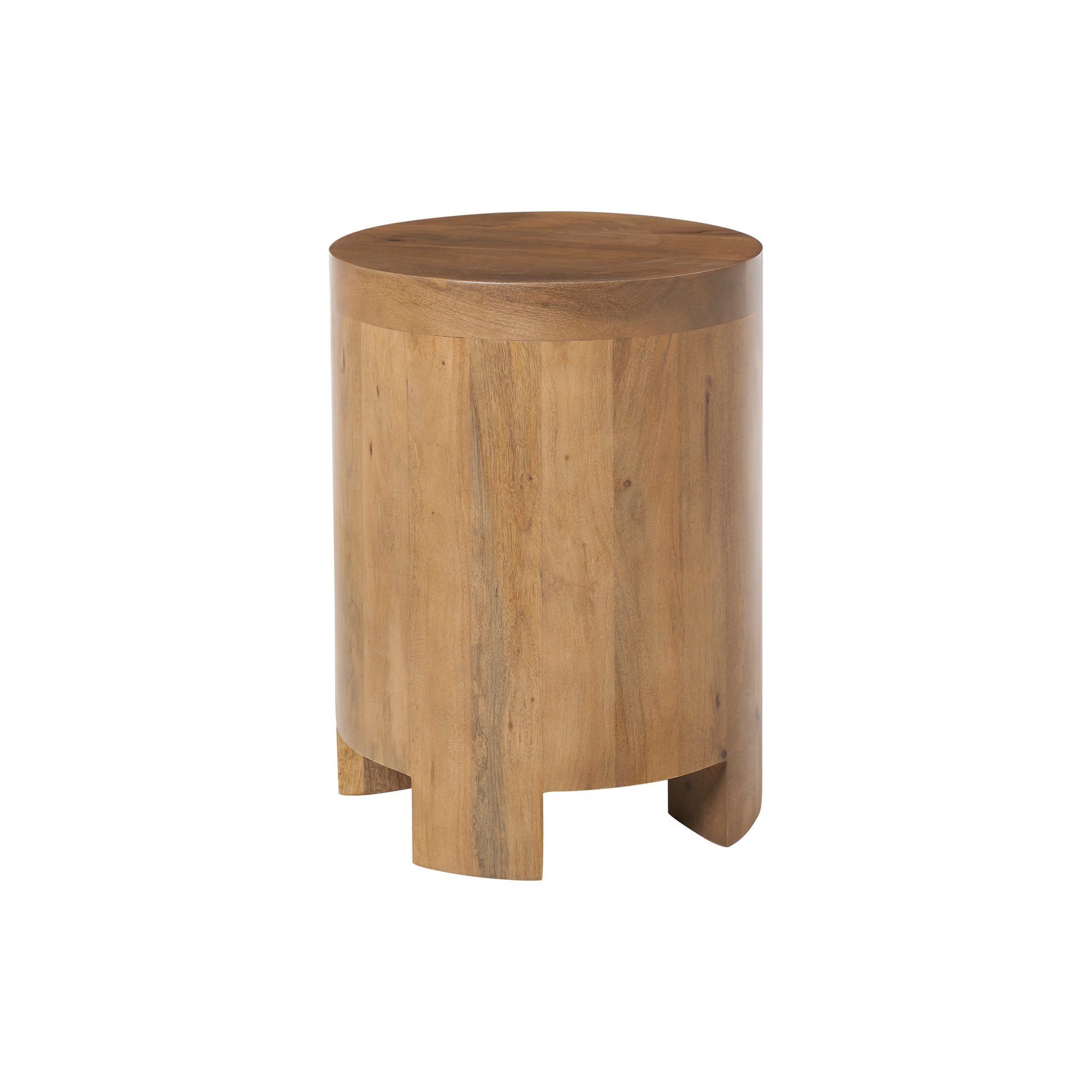 Salvatore Indoor Mango Wood Side Table, Light Brown-End Table-DECOROLALA