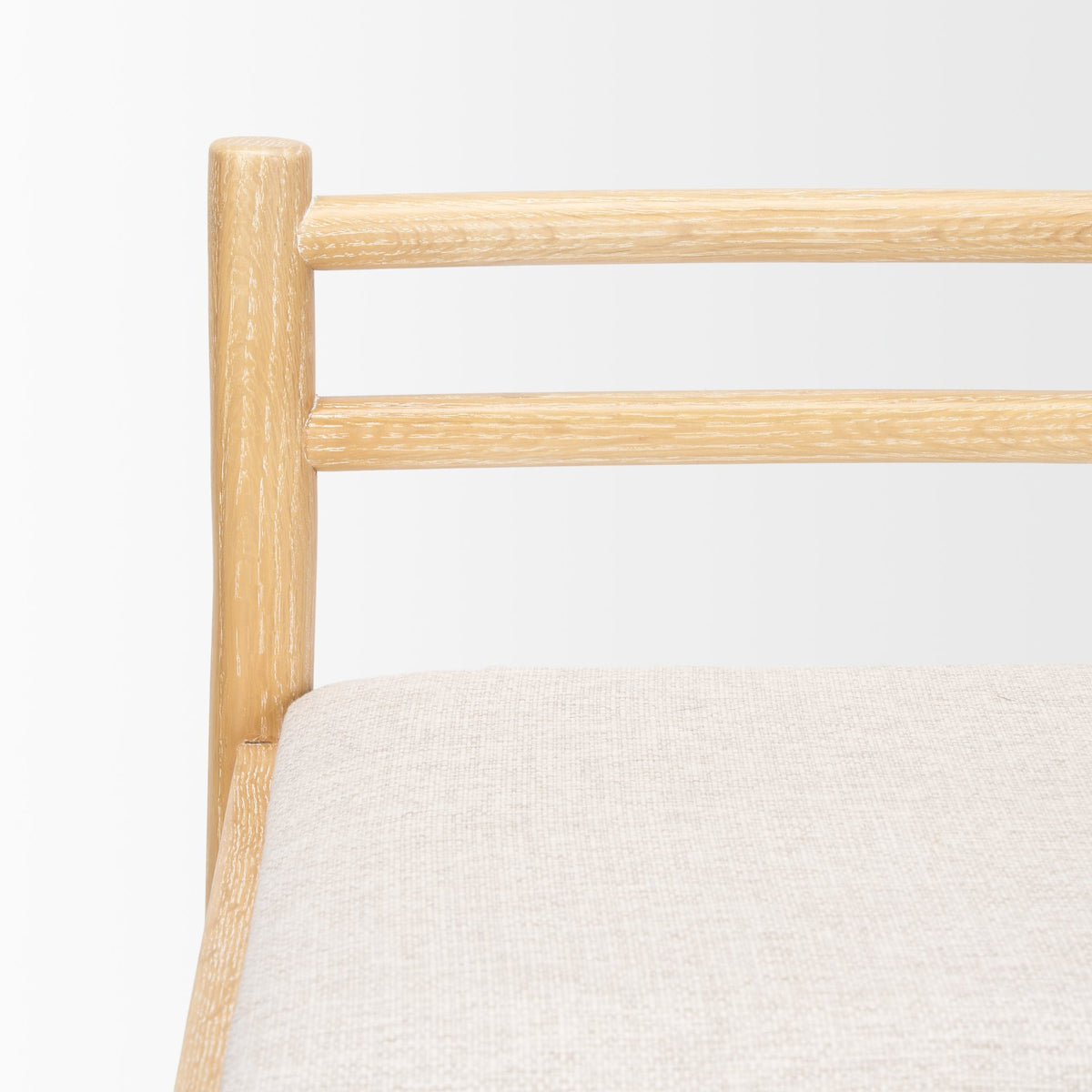 Sam Counter Stool W/ Light Brown Wood Frame and Beige Upholstered Seat-Bar Stools-DECOROLALA