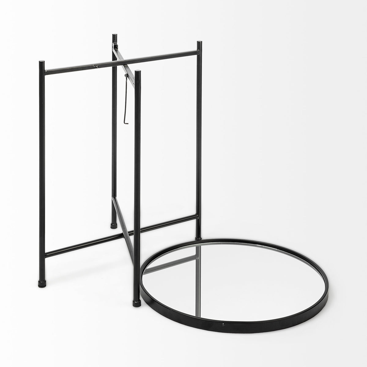 Samantha (Small) Black Mirror Top Accent Table-Accent Tables-DECOROLALA