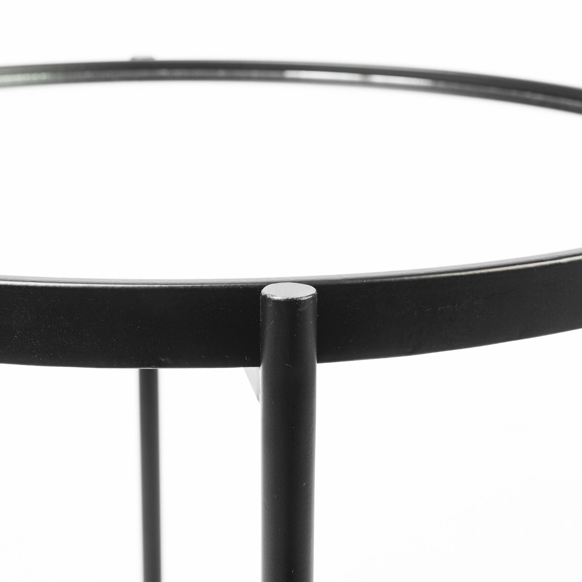Samantha (Small) Black Mirror Top Accent Table-Accent Tables-DECOROLALA