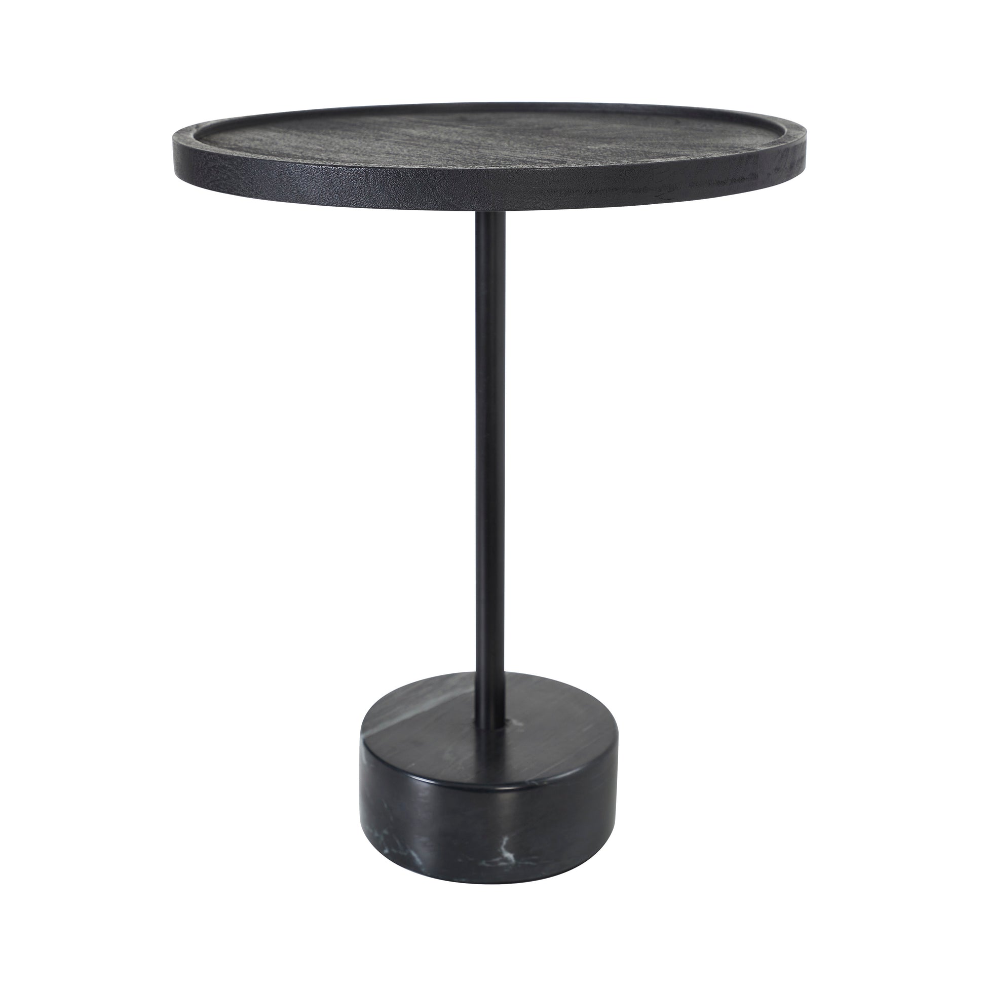 Samba Indoor Acacia Wood Side Table, Black-End Table-DECOROLALA