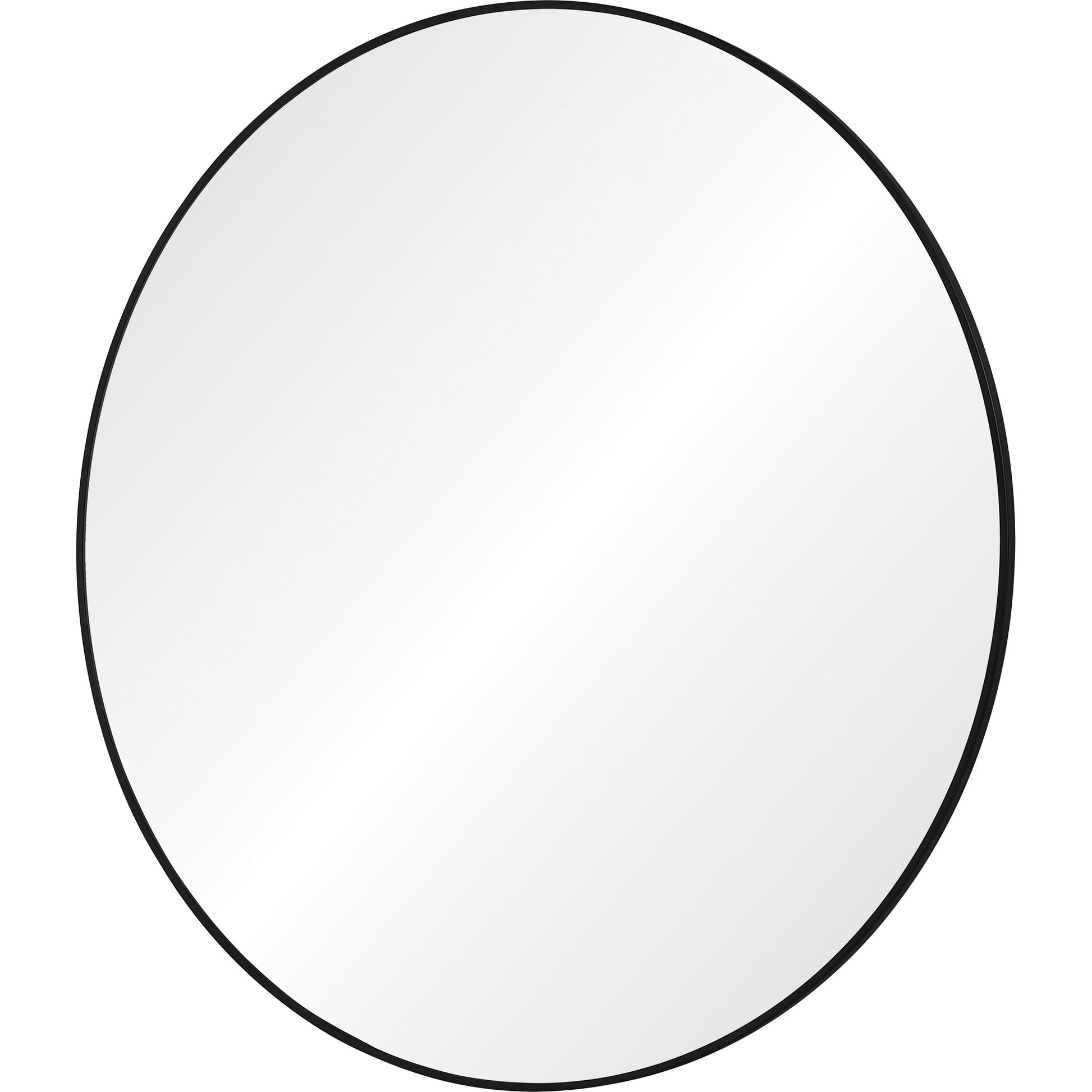 Sami 48" Tall Round Wall Mirror, Black-Mirror-DECOROLALA
