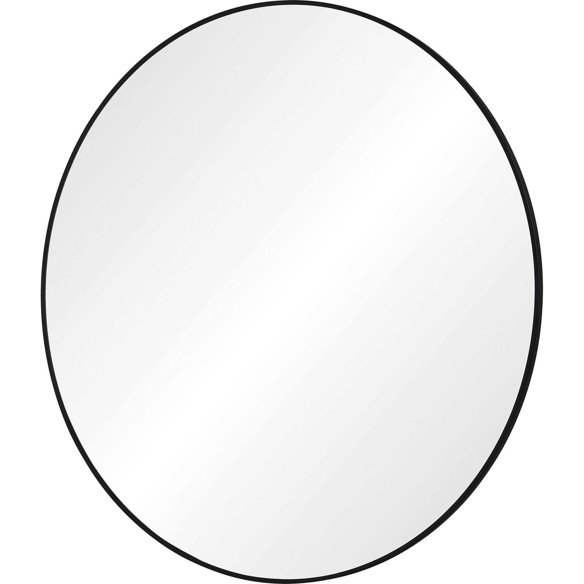 Sami 48" Tall Round Wall Mirror, Black-Mirror-DECOROLALA
