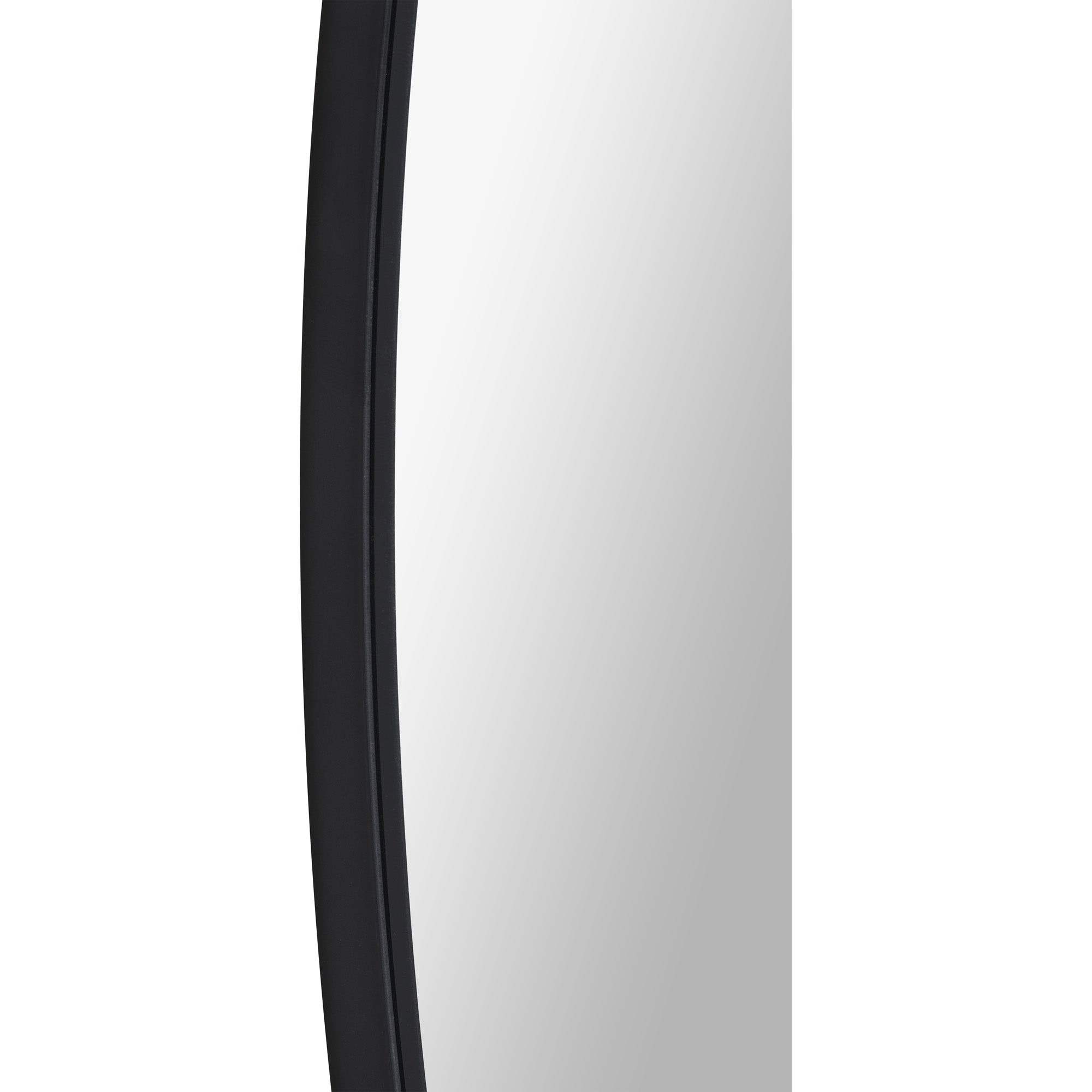 Sami 48" Tall Round Wall Mirror, Black-Mirror-DECOROLALA