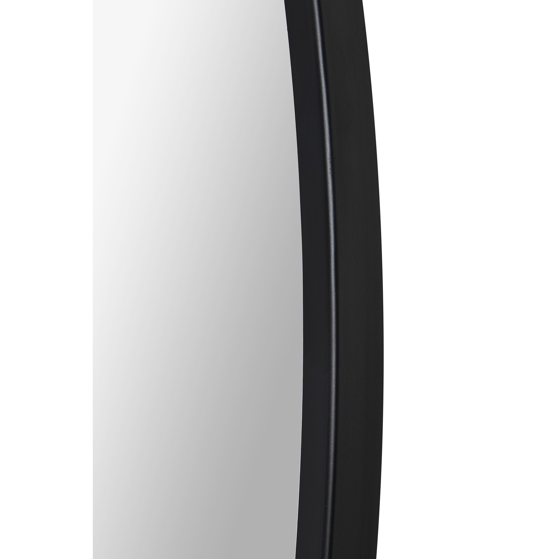 Sami 48" Tall Round Wall Mirror, Black-Mirror-DECOROLALA