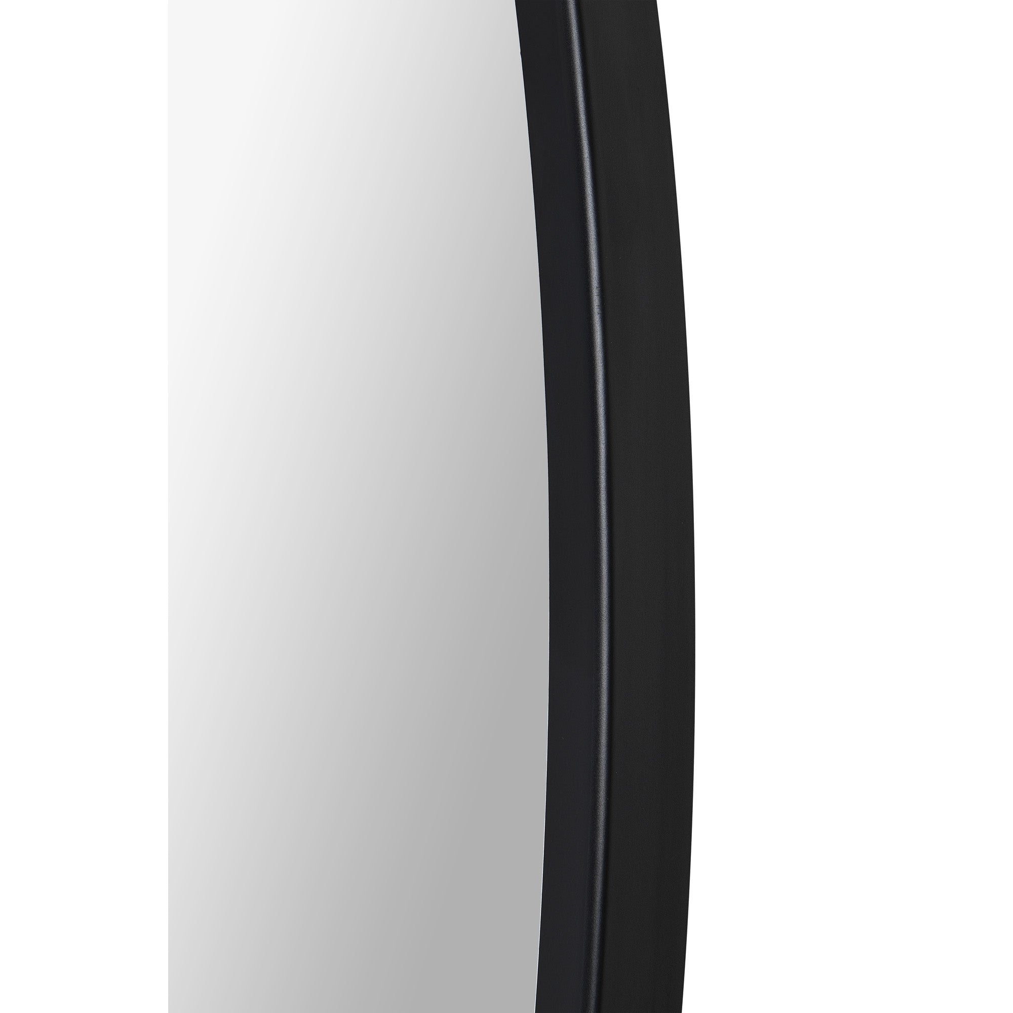 Sami 48" Tall Round Wall Mirror, Black-Mirror-DECOROLALA