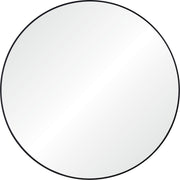 Sami 48" Tall Round Wall Mirror, Black-Mirror-DECOROLALA