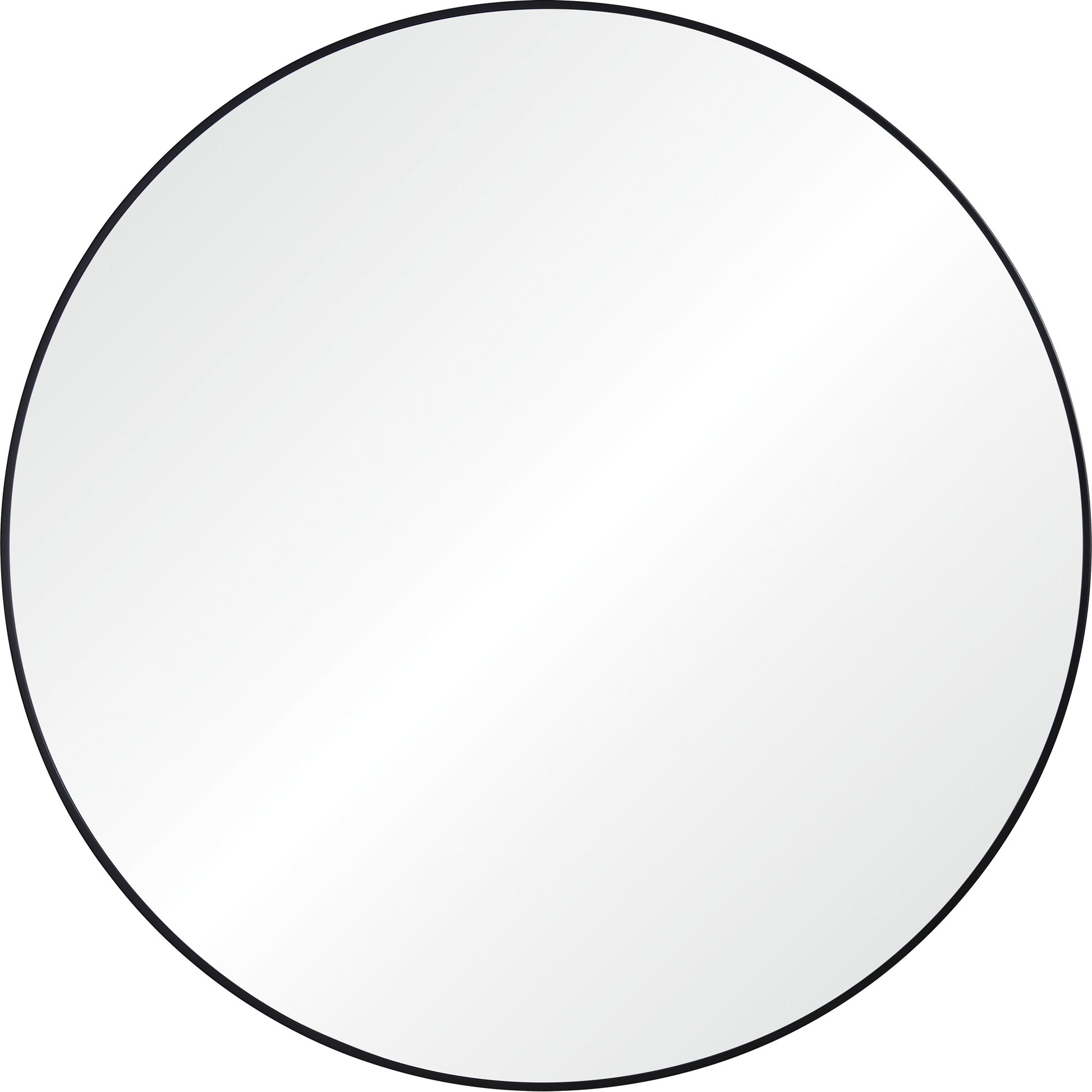 Sami 48" Tall Round Wall Mirror, Black-Mirror-DECOROLALA