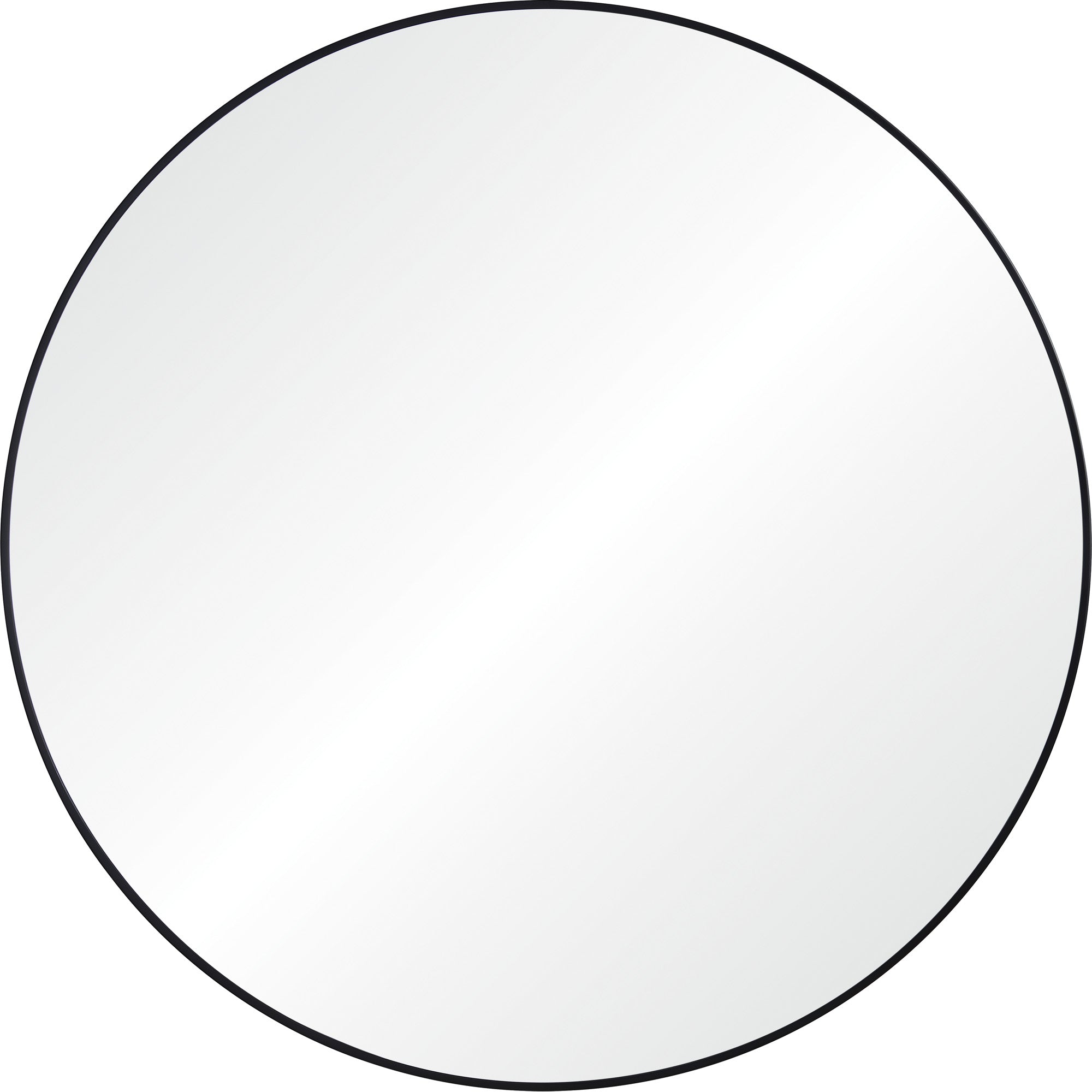 Sami 48" Tall Round Wall Mirror, Black-Mirror-DECOROLALA