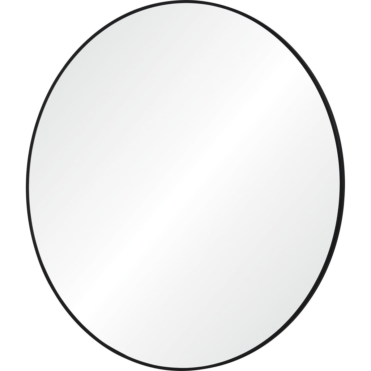 Sami 48" Tall Round Wall Mirror, Black-Mirrors-DECOROLALA