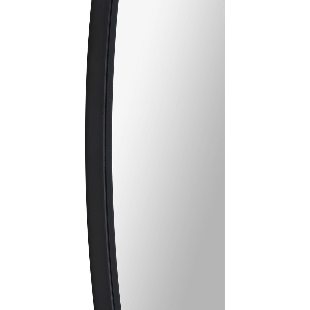 Sami 48" Tall Round Wall Mirror, Black-Mirrors-DECOROLALA