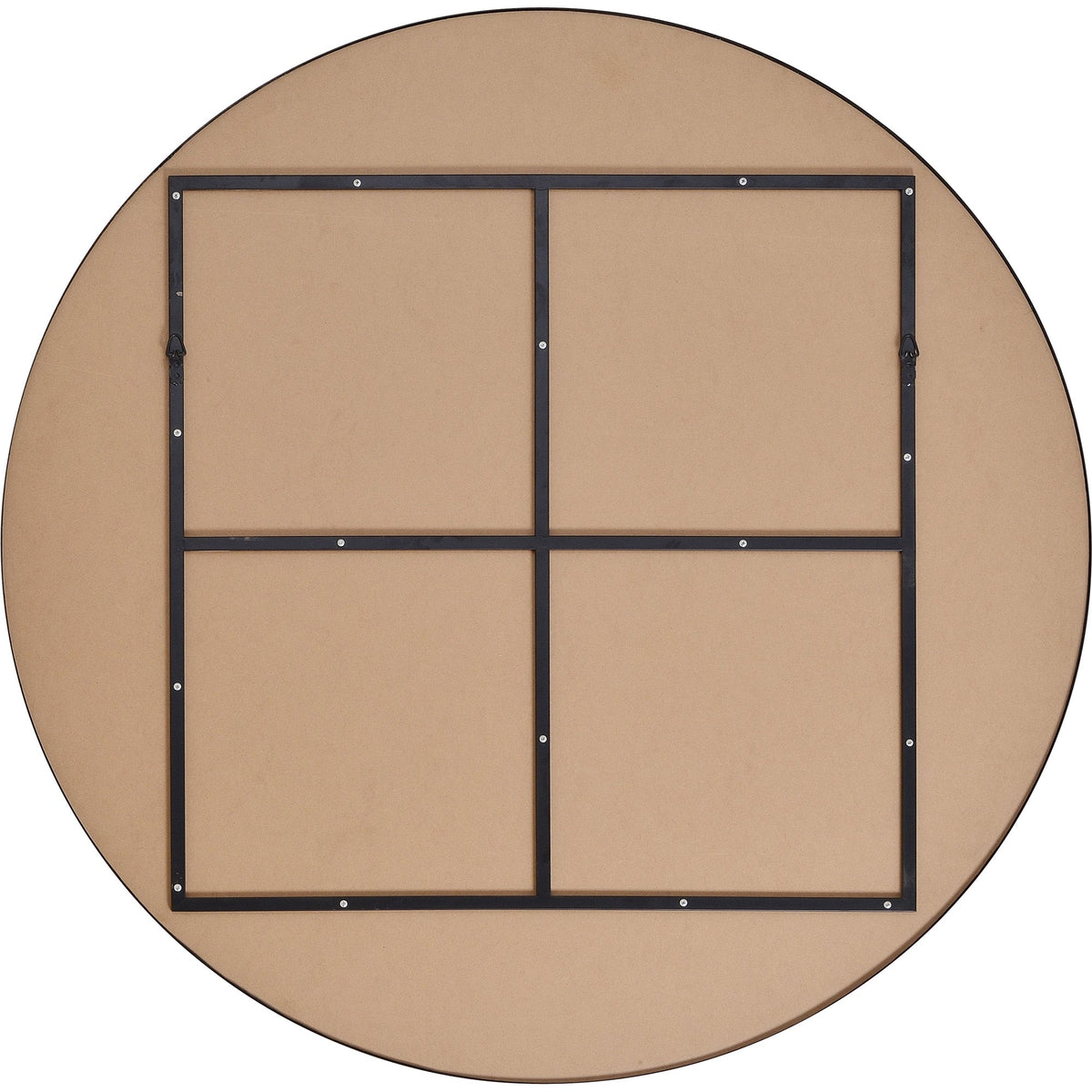 Sami 48" Tall Round Wall Mirror, Black-Mirrors-DECOROLALA