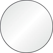 Sami 48" Tall Round Wall Mirror, Black-Mirrors-DECOROLALA