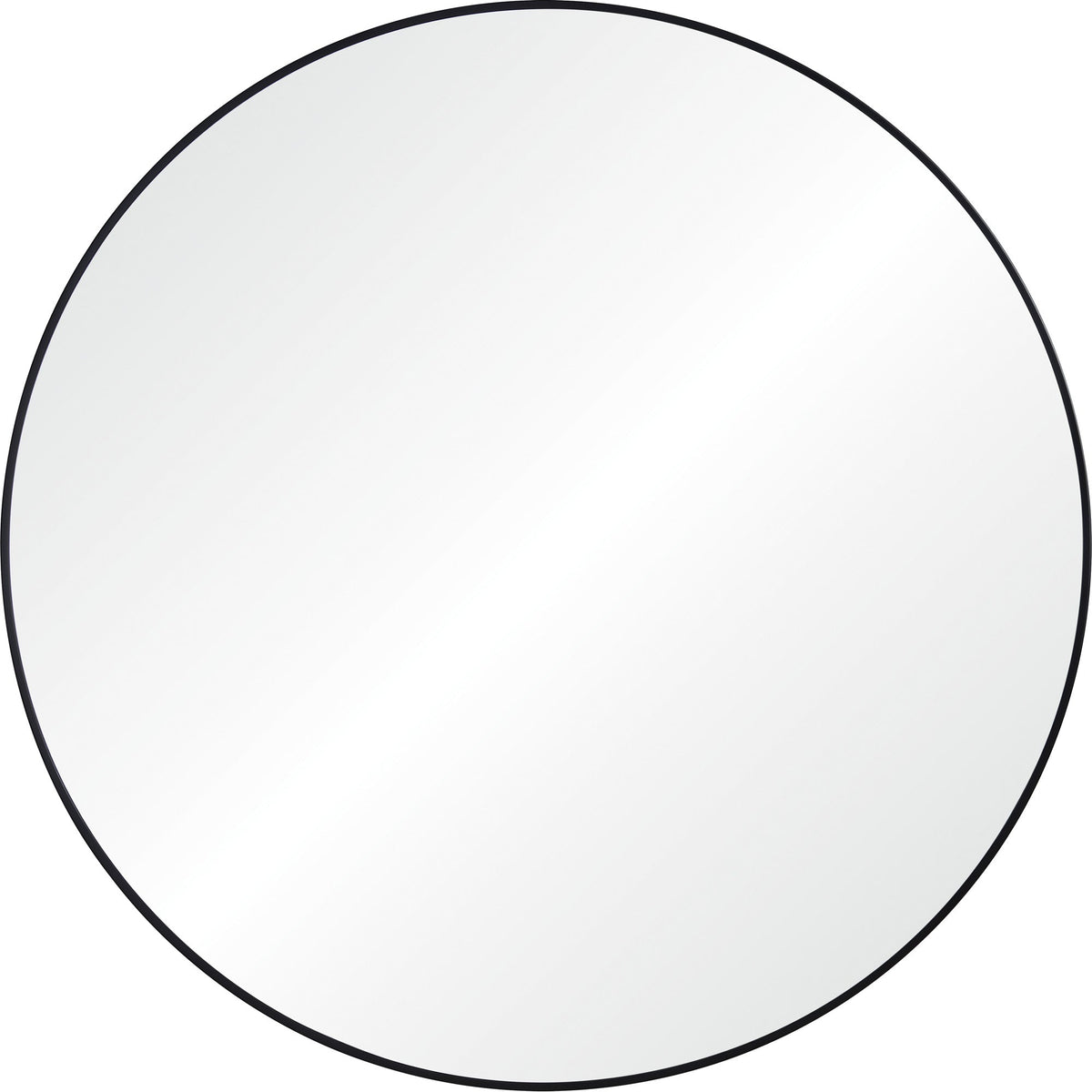 Sami 48" Tall Round Wall Mirror, Black-Mirrors-DECOROLALA