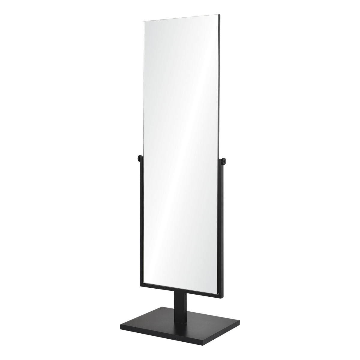 Samira 61" Tall Rectangle Full Length Mirror, Black-Full-Length Mirrors-DECOROLALA