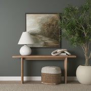 Samiya Jute w/ White Cotton Pouf-Poufs-DECOROLALA