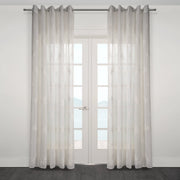 San Tropez Embroidered Floral Sheer Grommet Curtain 80" x 95"-Curtains-DECOROLALA