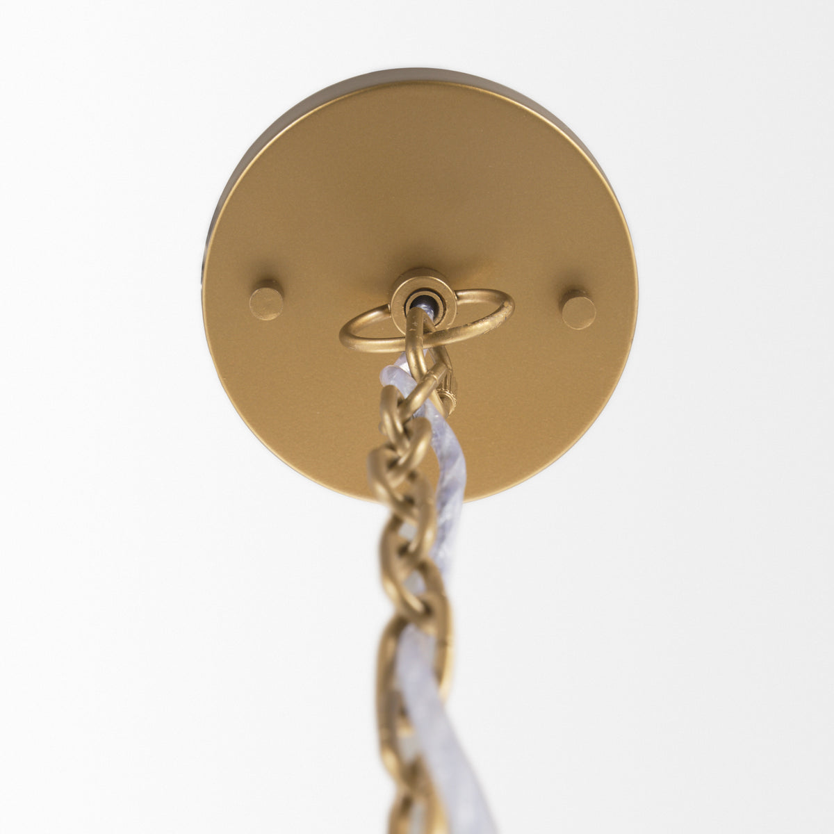 Sanne Antiqued Gold Metal w/ Silver Foil Large Pendant Light-Pendant Lighting-DECOROLALA