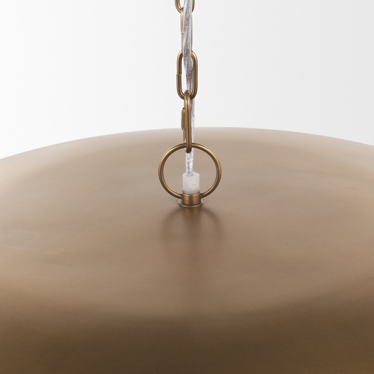 Sanne Antiqued Gold Metal w/ Silver Foil Wide Pendant Light-Pendant Lighting-DECOROLALA