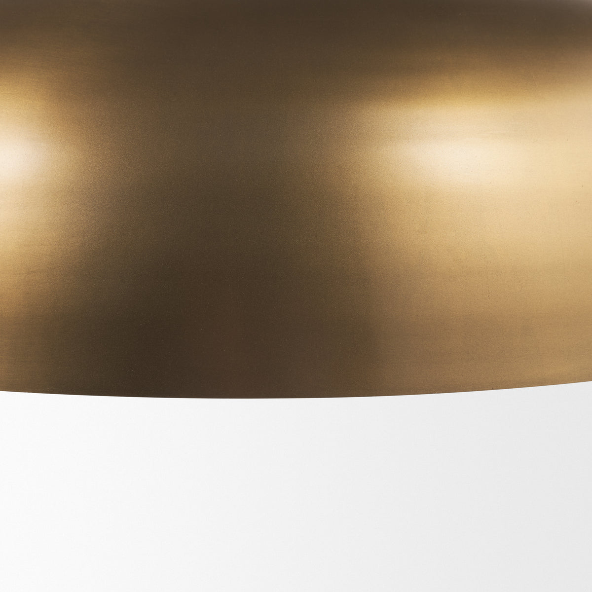 Sanne Antiqued Gold Metal w/ Silver Foil Wide Pendant Light-Pendant Lighting-DECOROLALA