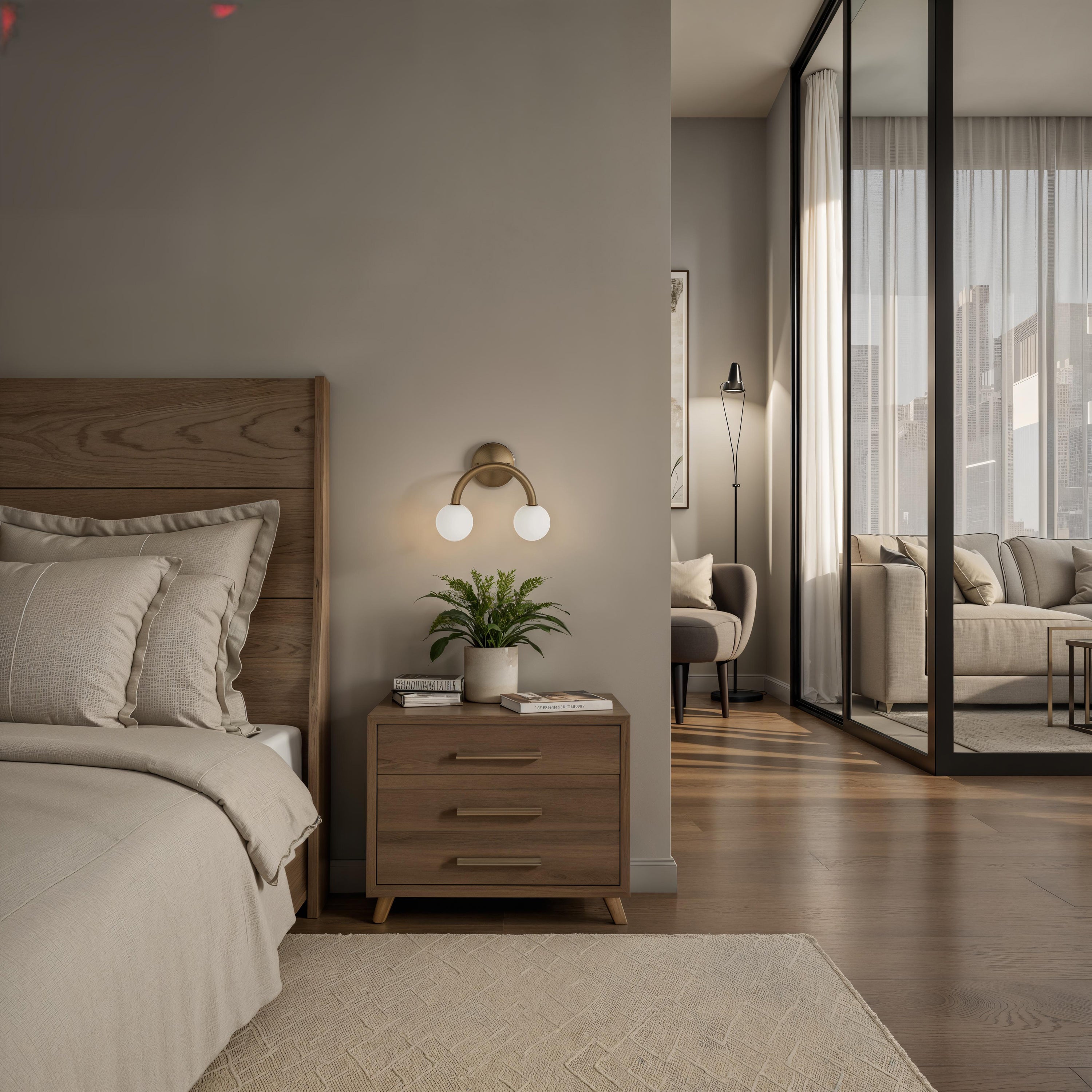 Santi 10.5" Height Wall Sconces, Dark Brushed Brass-Wall Sconce-DECOROLALA