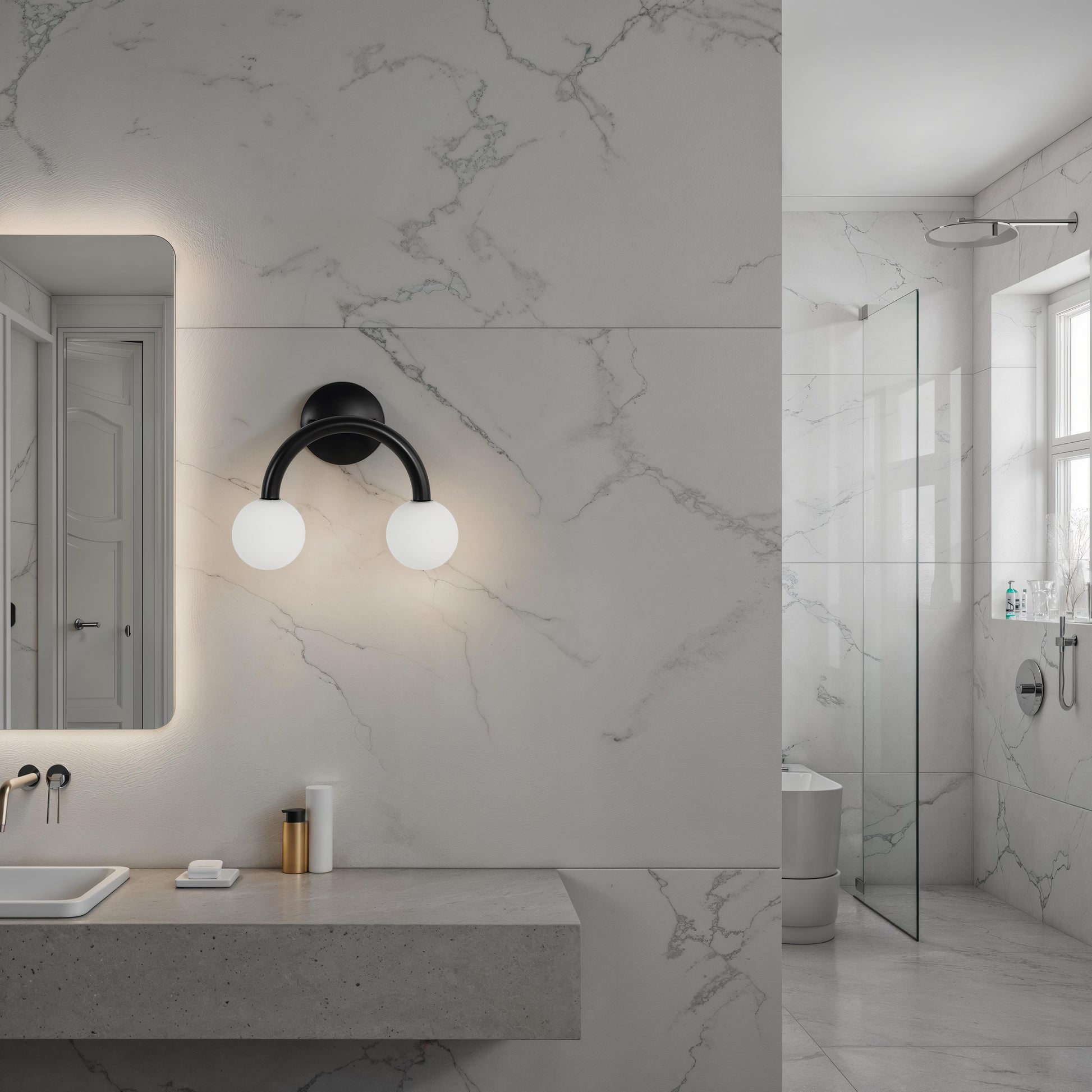 Santo 10.5" Height Wall Sconces, Matte Black-Wall Sconce-DECOROLALA