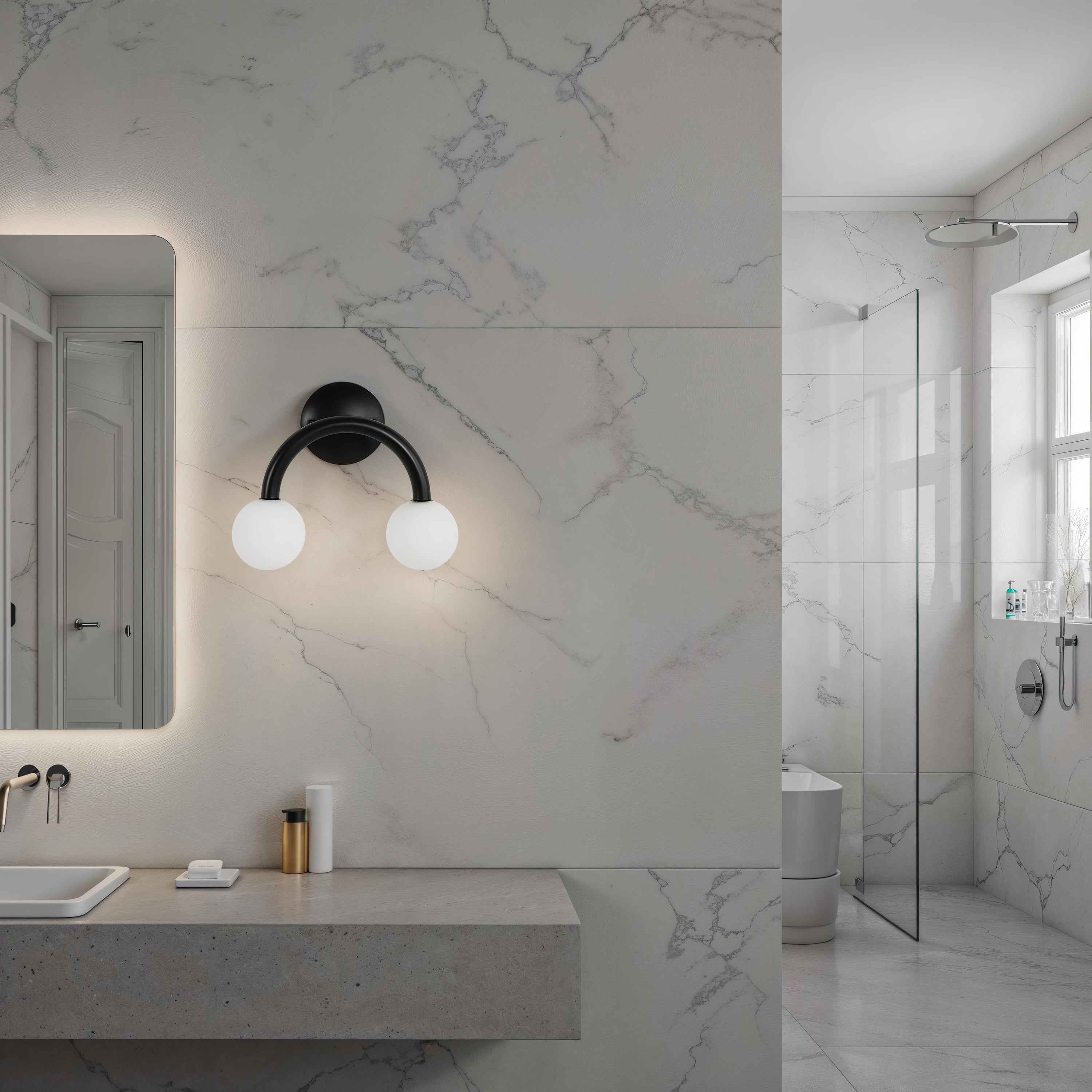 Santo 10.5" Height Wall Sconces, Matte Black-Wall Sconce-DECOROLALA