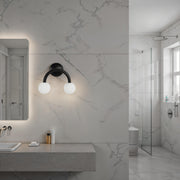 Santo 10.5" Wall Sconce Double Light Matte Black-Wall Sconce-DECOROLALA