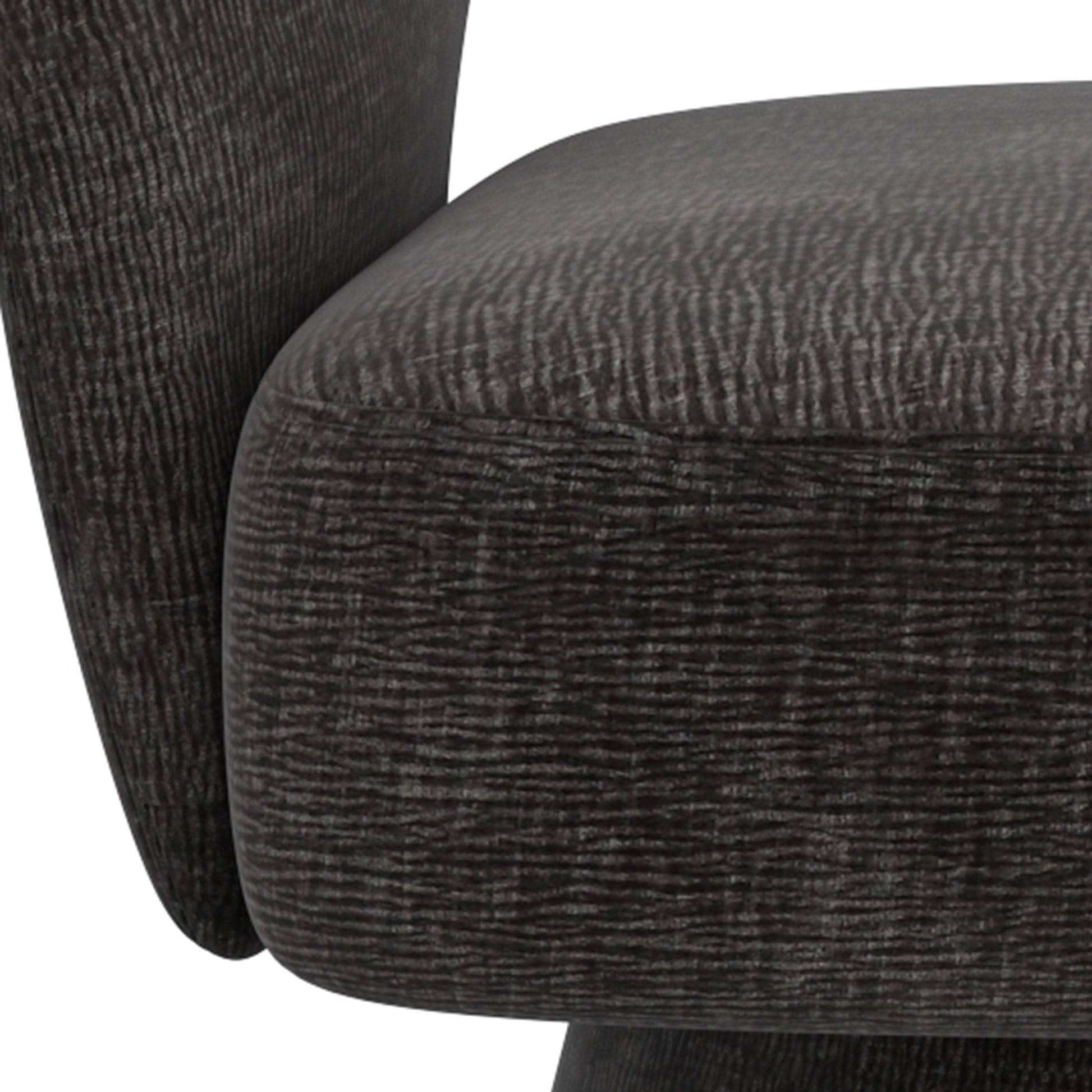 Santo Swivel Accent Chair - Charcoal Textured Chenille-DECOROLALA
