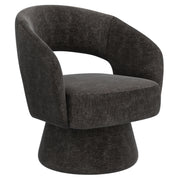 Santo Swivel Accent Chair - Charcoal Textured Chenille-DECOROLALA