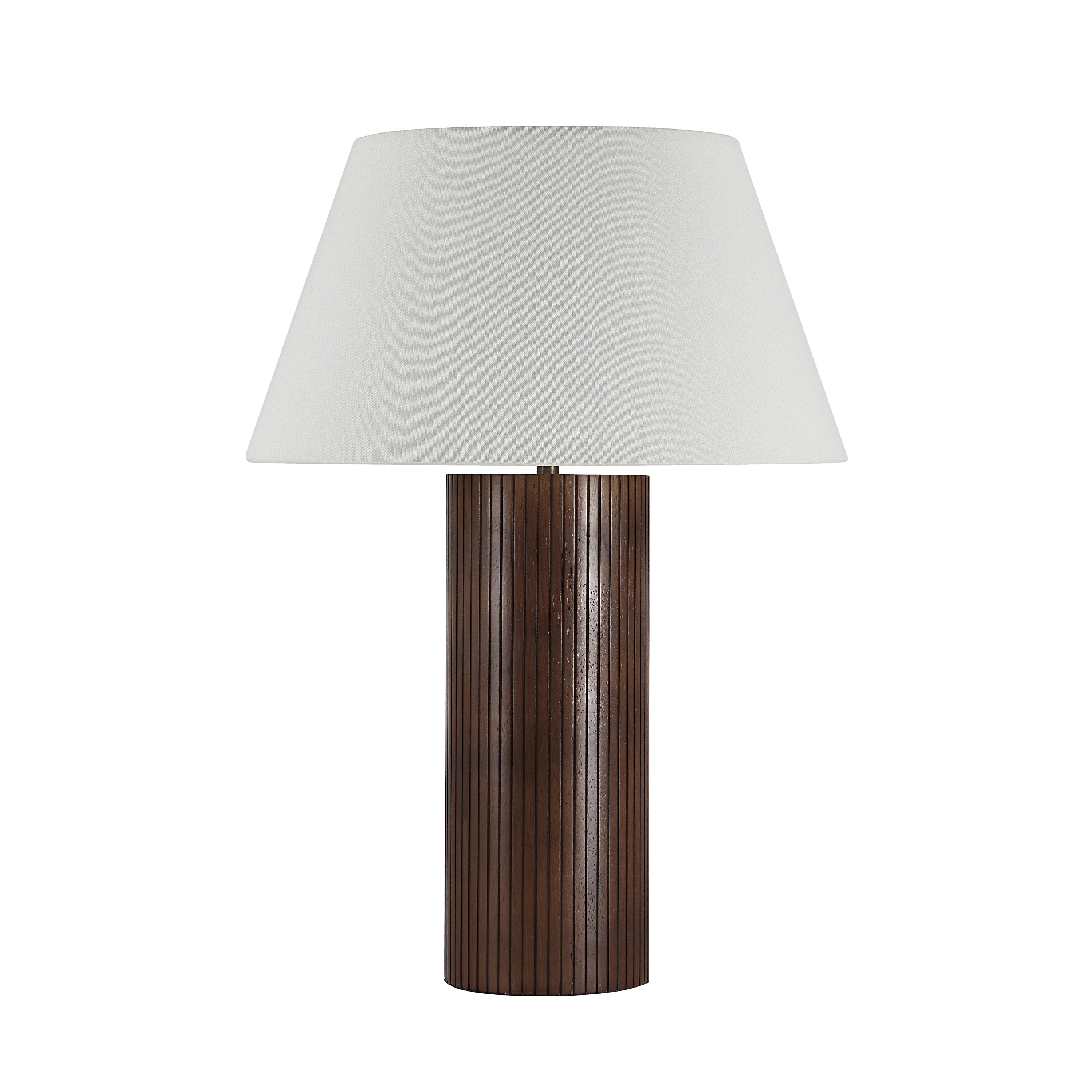Sanya 26" Height Table Lamp, Walnut Wood-Table Lamp-DECOROLALA
