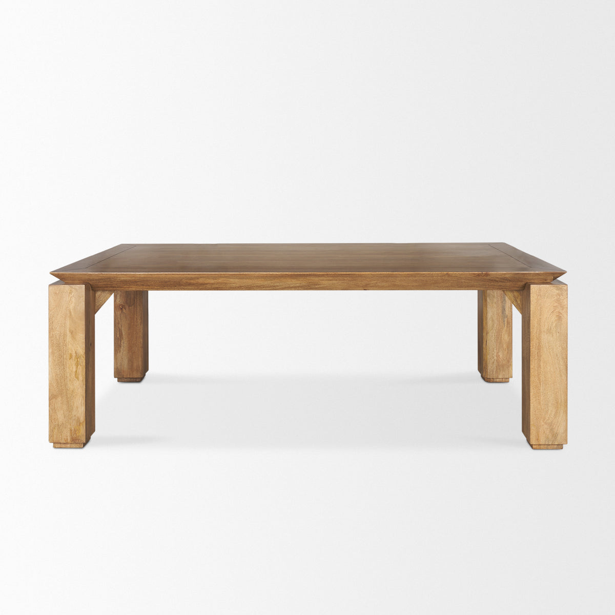 Sapphira 84"L x 42"W Rectangular Dining Table | Modern | Med Brown Wood | Seats 8-Dining Tables-DECOROLALA