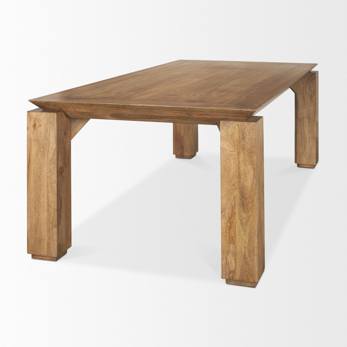 Sapphira 84"L x 42"W Rectangular Dining Table | Modern | Med Brown Wood | Seats 8-Dining Tables-DECOROLALA