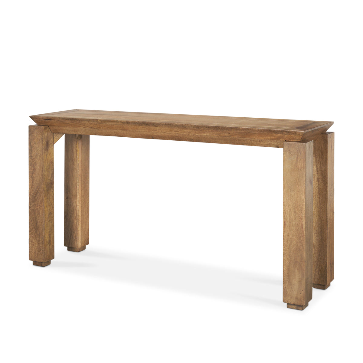 Sapphira Brown Wood Tapered Top Console Table-Console Tables-DECOROLALA