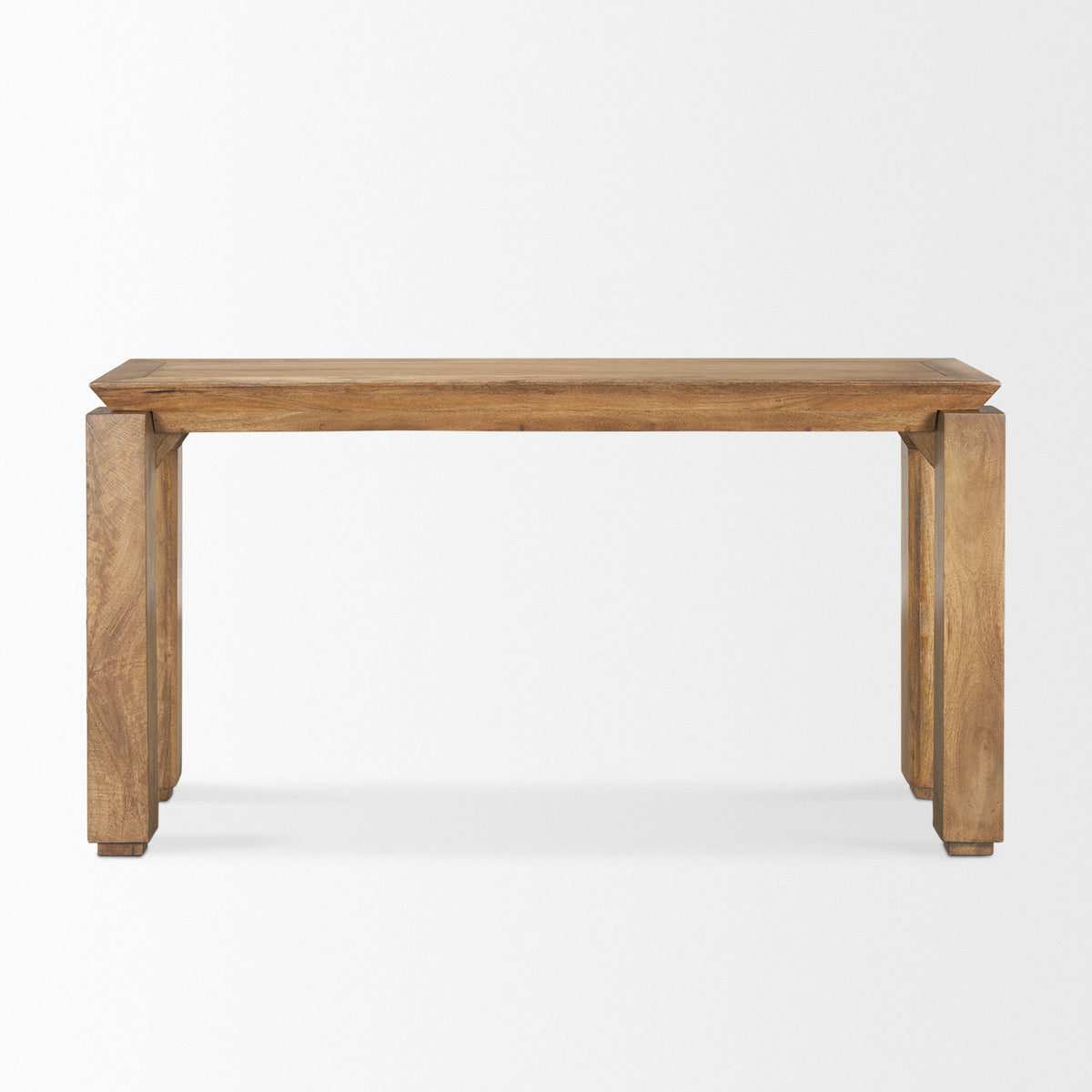 Sapphira Brown Wood Tapered Top Console Table-Console Tables-DECOROLALA