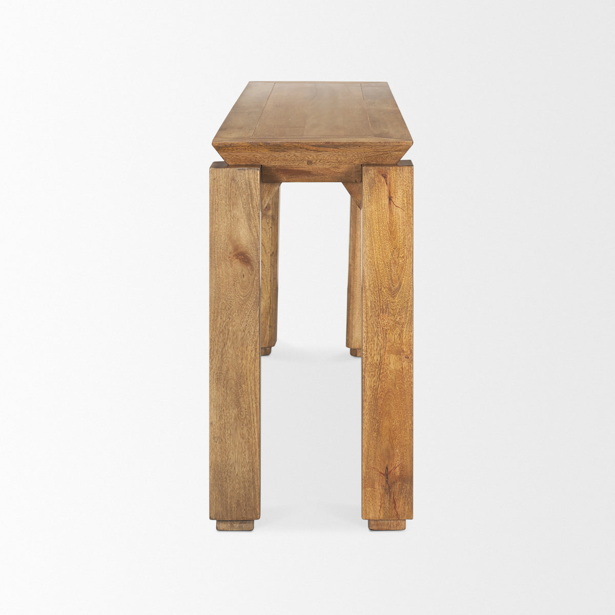 Sapphira Brown Wood Tapered Top Console Table-Console Tables-DECOROLALA