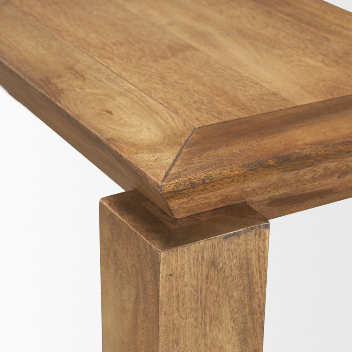 Sapphira Brown Wood Tapered Top Console Table-Console Tables-DECOROLALA
