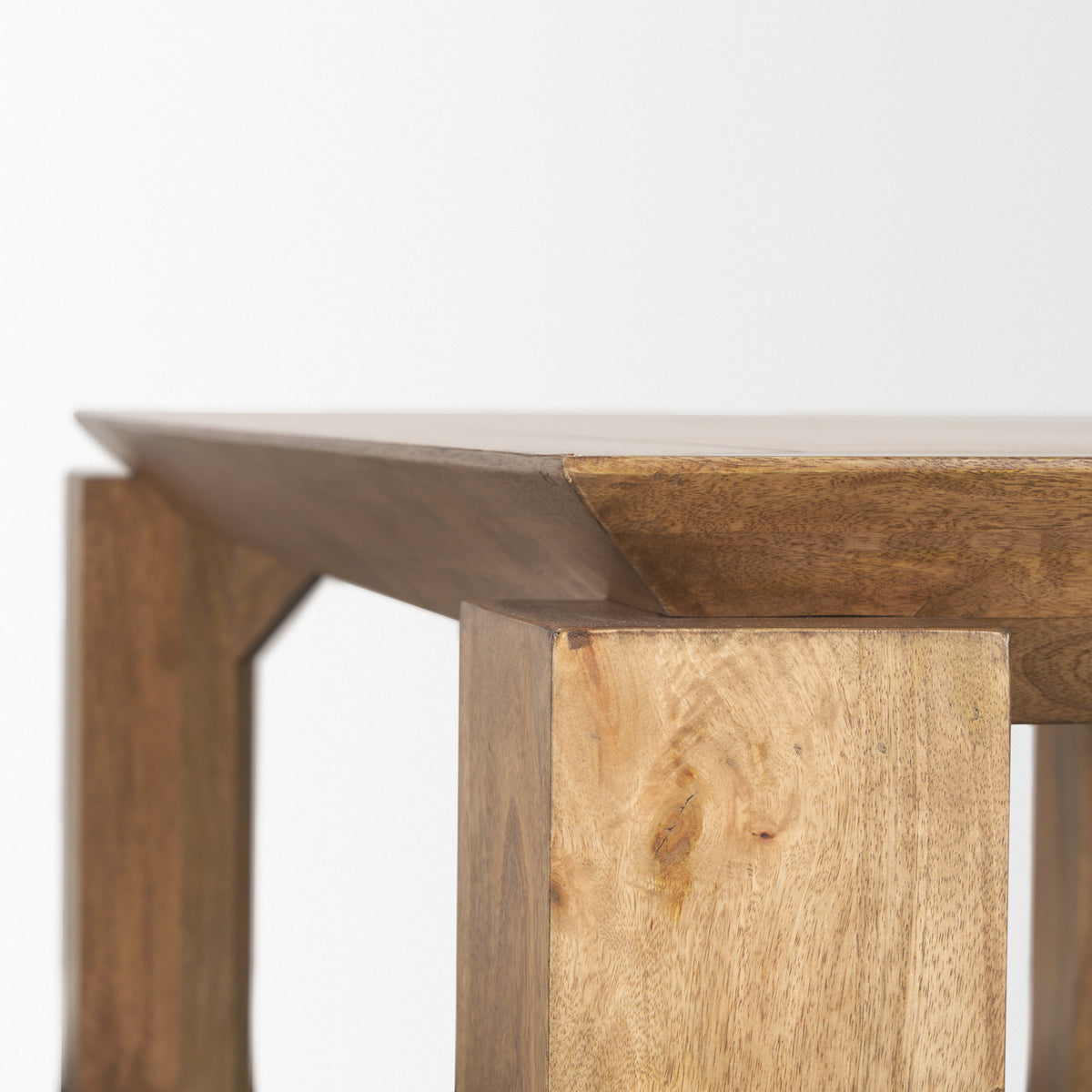 Sapphira Brown Wood Tapered Top Console Table-Console Tables-DECOROLALA