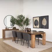 Sapphira Brown Wood Tapered Top Console Table-Console Tables-DECOROLALA