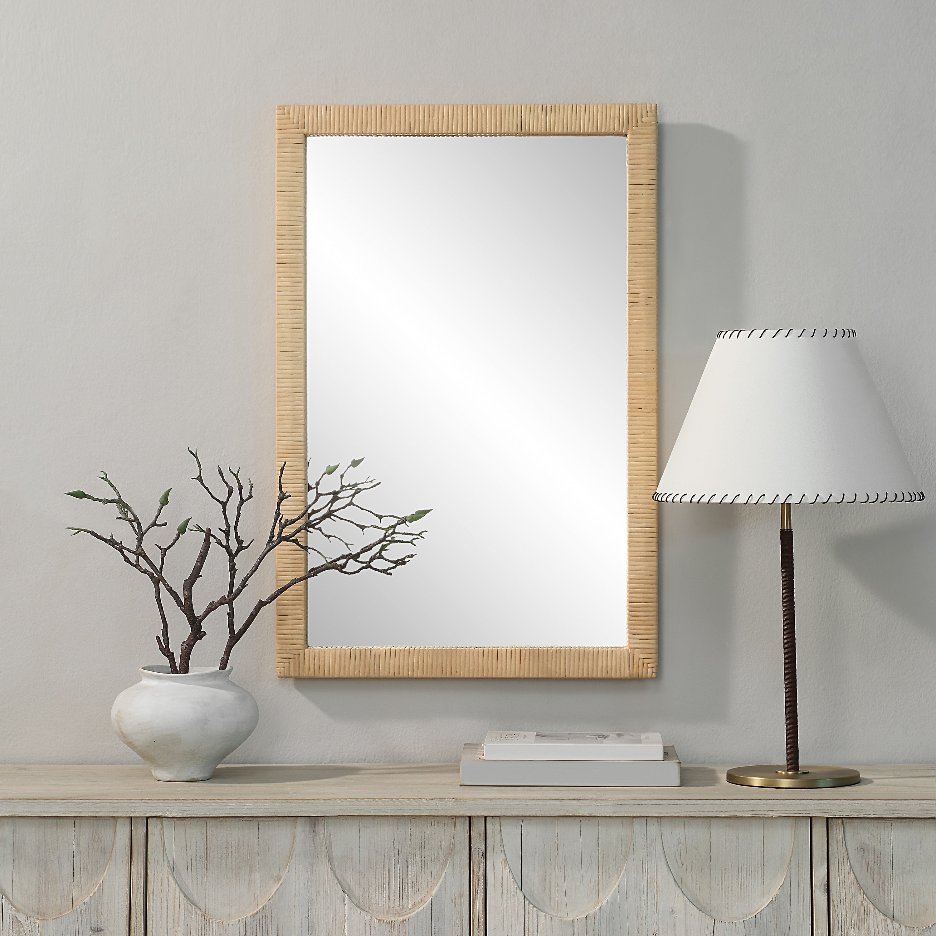 Sara 36" H x 24" W Wall Mirror, Brown-Mirror-DECOROLALA