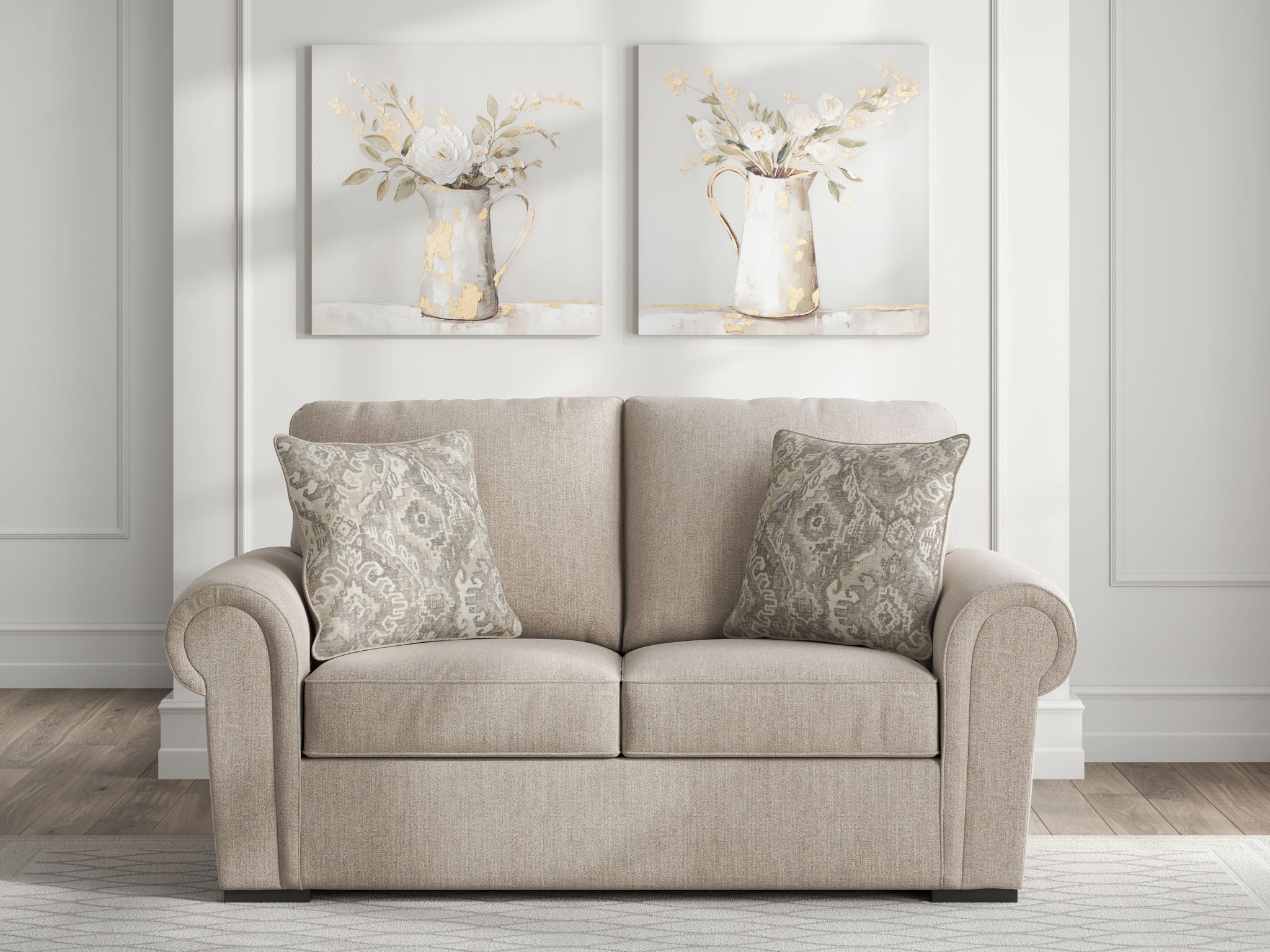 Sararose - Loveseat - Heather-Stationary Loveseats-DECOROLALA