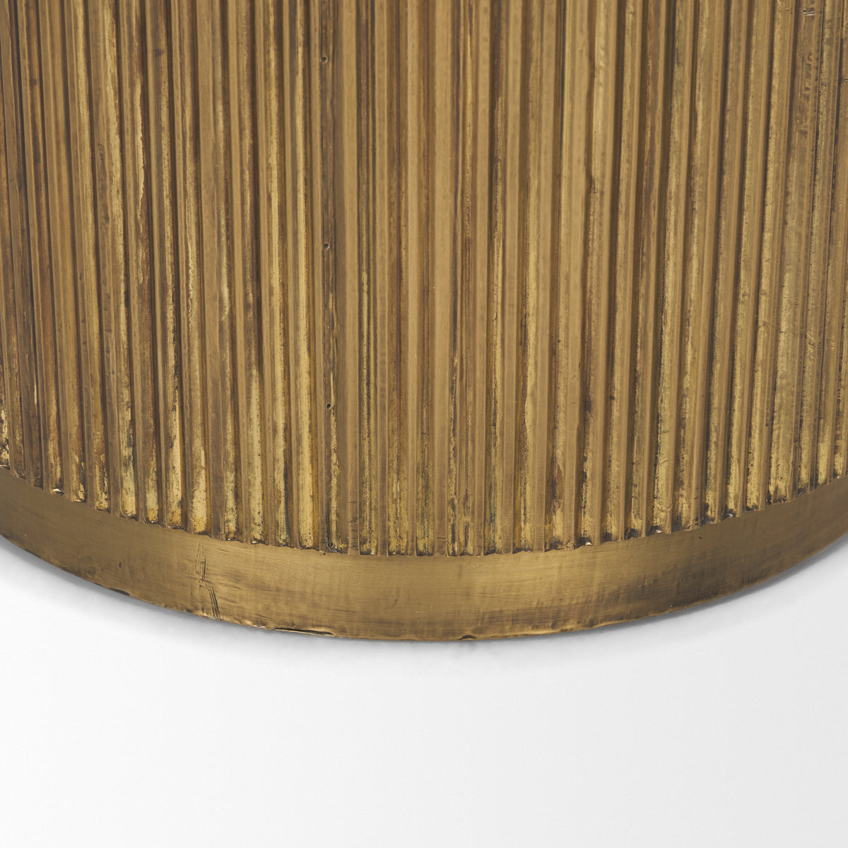 Satima Marble w/ Metal Round Fluted Accent Table-Accent Tables-DECOROLALA