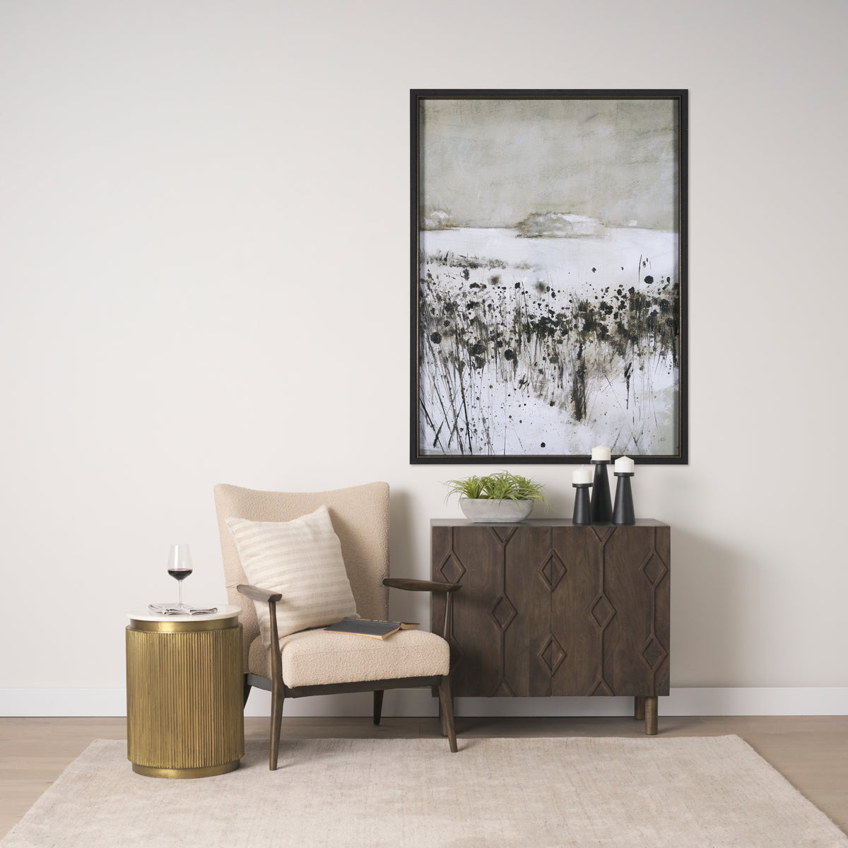 Satima Marble w/ Metal Round Fluted Accent Table-Accent Tables-DECOROLALA