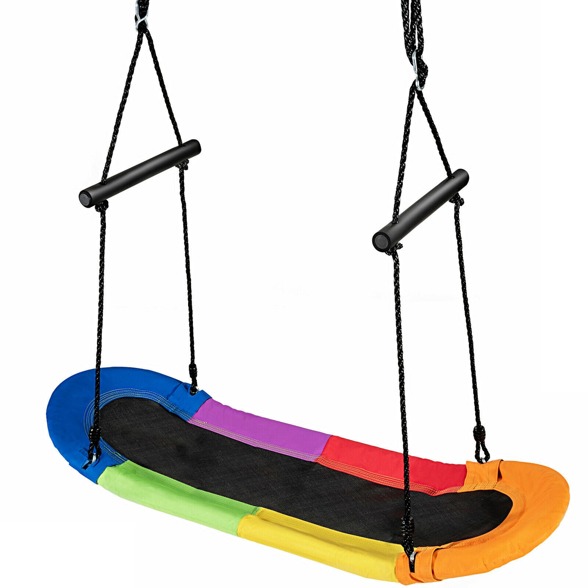 Ensemble balançoire soucoupe pour arbre Surf pour enfants, plateforme ovale réglable d'extérieur avec poignée