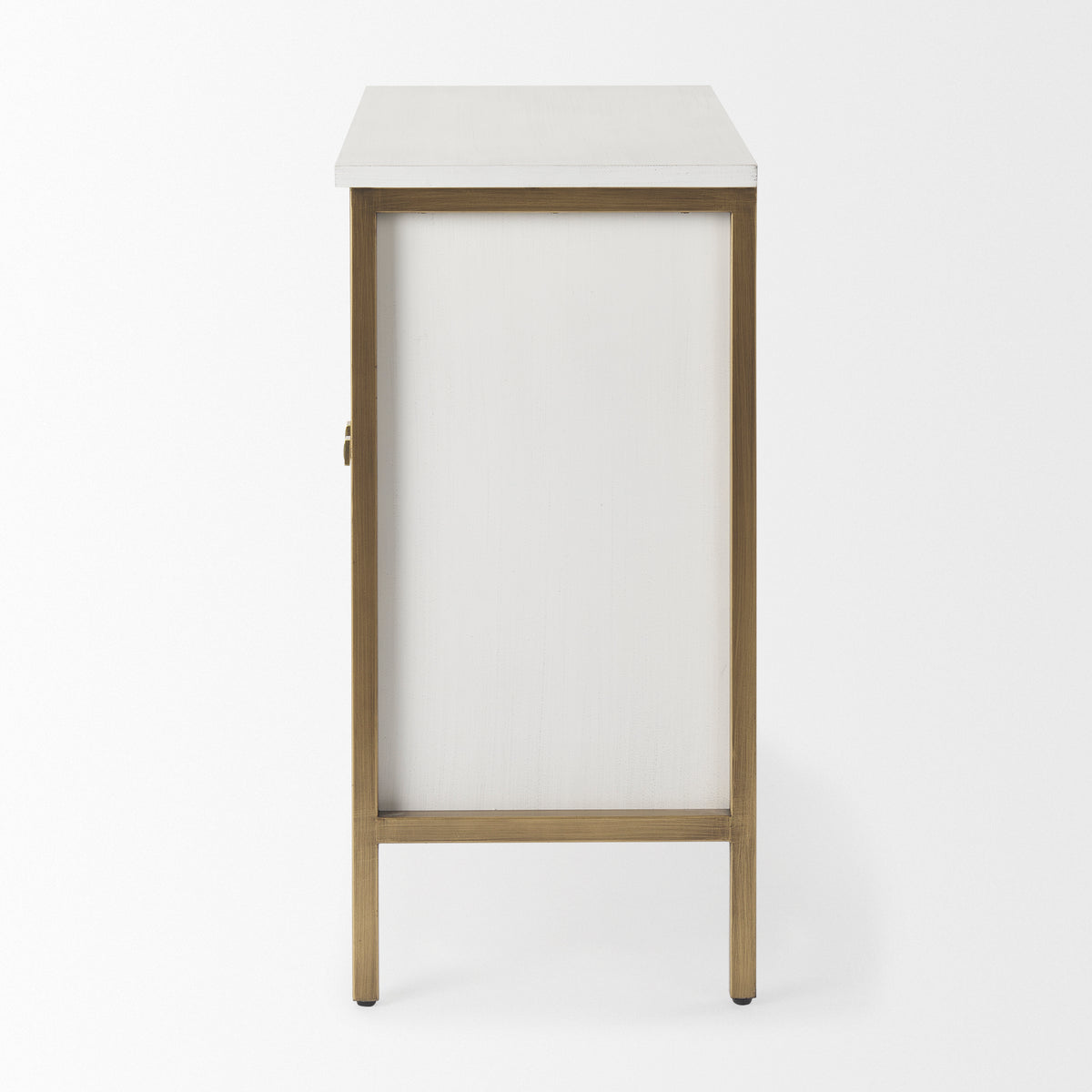 Savannah 2-Door Accent Cabinet - White Fir Veneer Gold Metal-Accent Cabinets & Chests-DECOROLALA