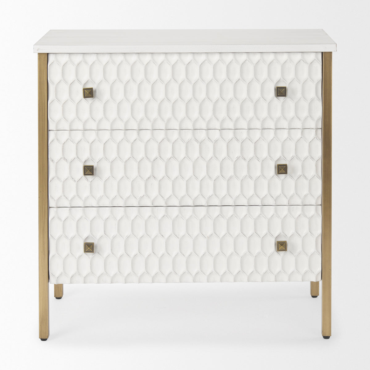 Savannah White Fir Veneer 3-Drawer Accent Cabinet-Accent Cabinets & Chests-DECOROLALA