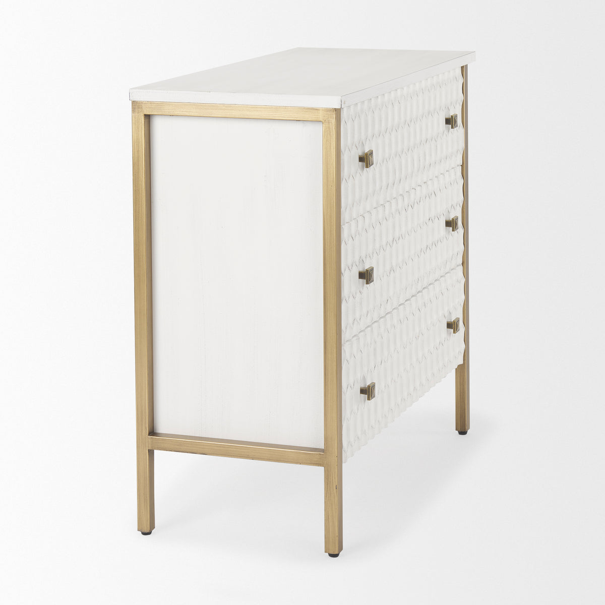 Savannah White Fir Veneer 3-Drawer Accent Cabinet-Accent Cabinets & Chests-DECOROLALA