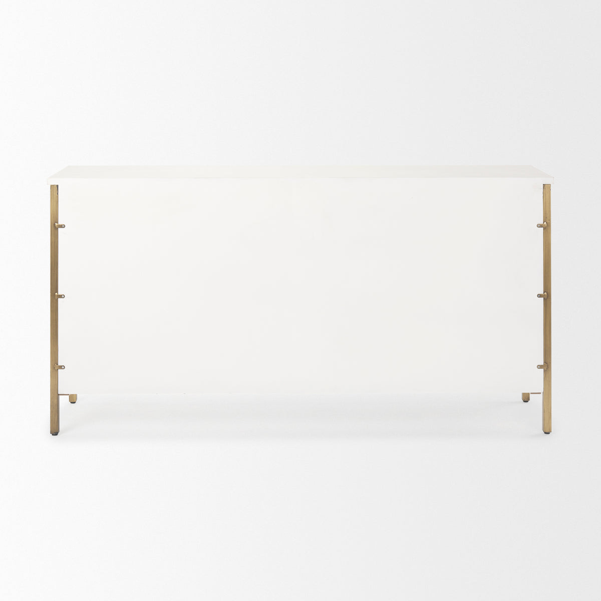 Savannah White Fir Veneer w/ Gold Metal Accents 6-Drawer Sideboard-Sideboards & Buffets-DECOROLALA