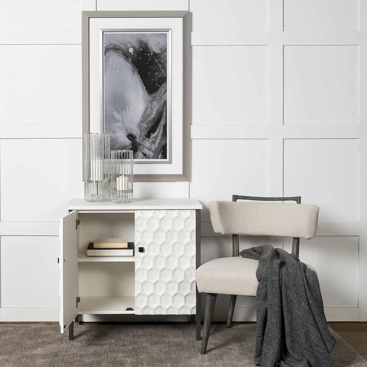 Savannah White Fir Veneer 2-Door Accent Cabinet-Accent Cabinets & Chests-DECOROLALA