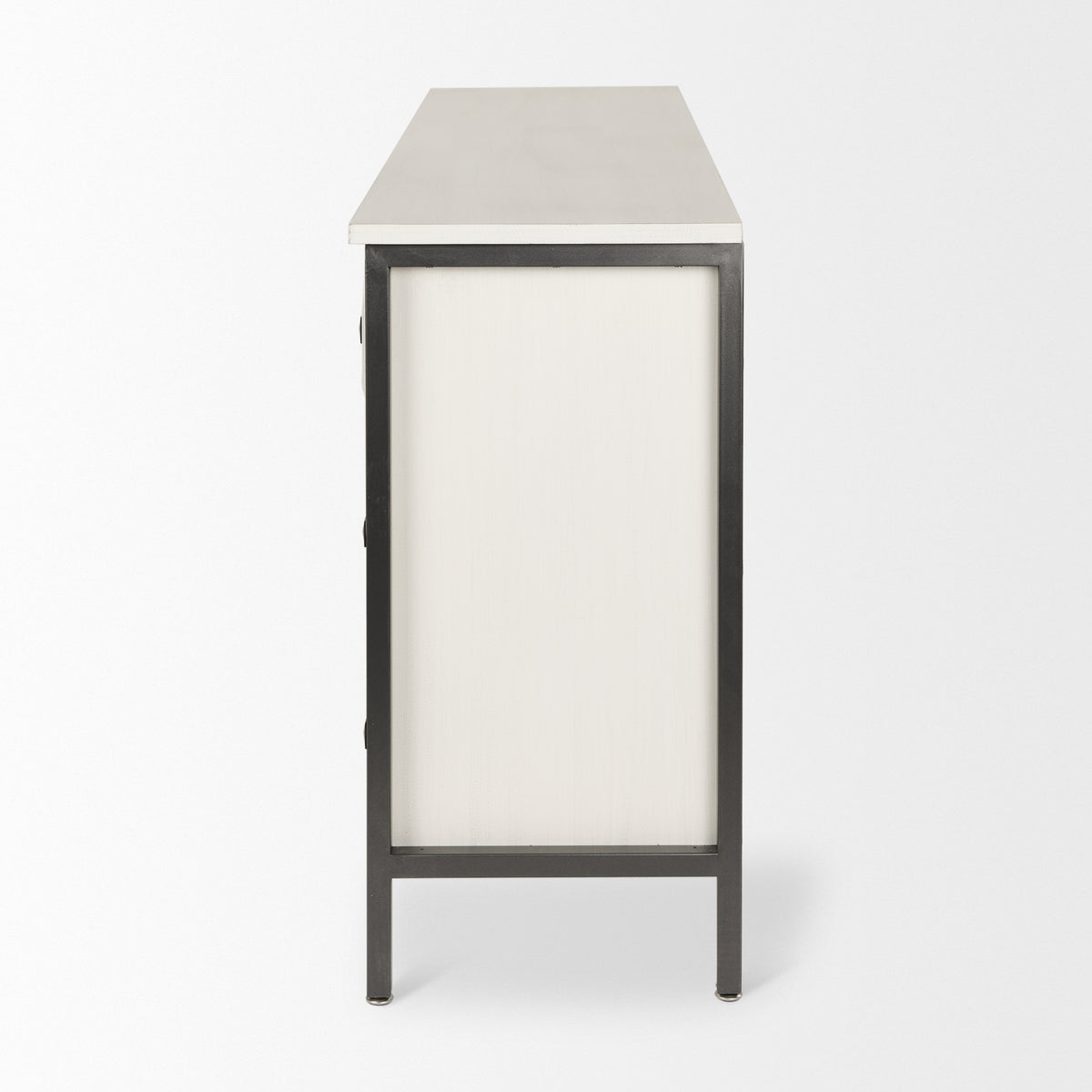 Savannah White Fir Veneer w/ Gray Metal 6-Drawer Sideboard-Sideboards & Buffets-DECOROLALA
